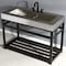 Fauceture KVSP4922A0 49" Stainless Steel Sink W/ Steel Console Sink Base, / Black KVSP4922A0 - alternate 2